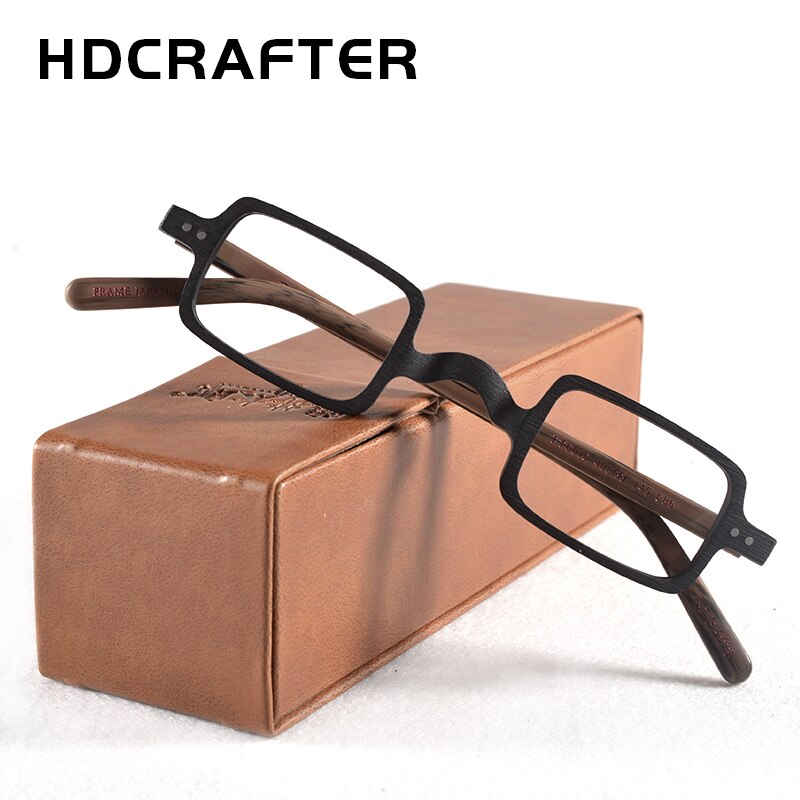 Hdcrafter Unisex Full Rim Square Acetate Wood Frame Eyeglasses Ft6016 Full Rim Hdcrafter Eyeglasses
