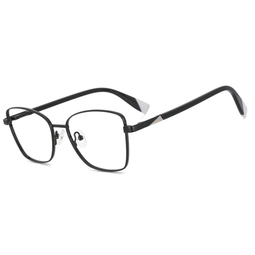 CCspace Women's Full Rim Square Alloy Frame Eyeglasses 53704 Full Rim CCspace black