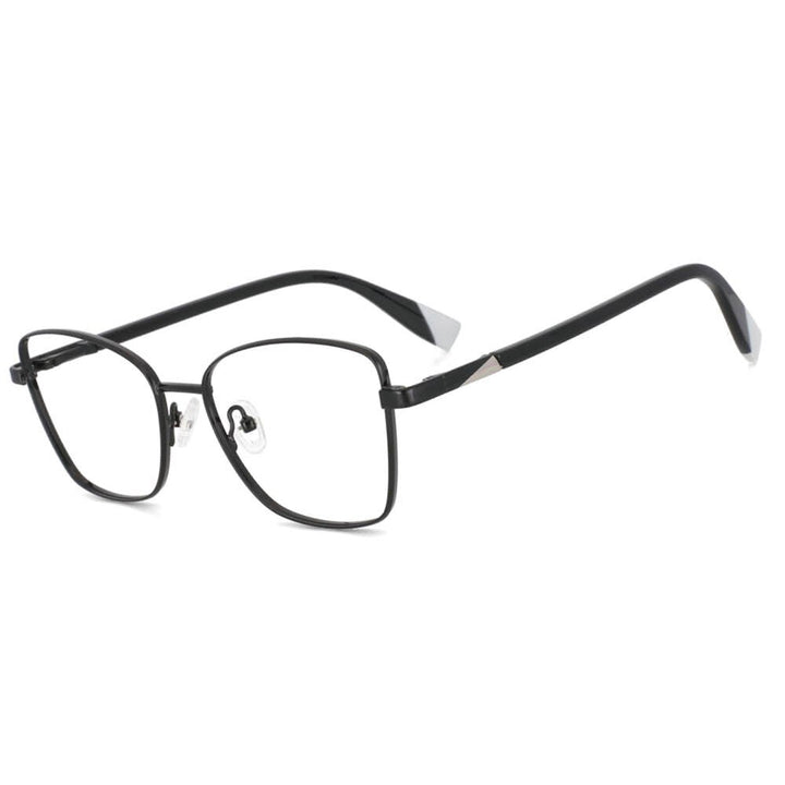 CCspace Women's Full Rim Square Alloy Frame Eyeglasses 53704 Full Rim CCspace black