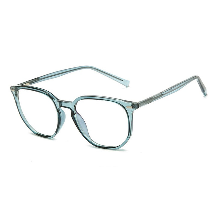 Handoer Unisex Full Rim Round Square Tr 90 Eyeglasses 203 Full Rim Handoer Blue