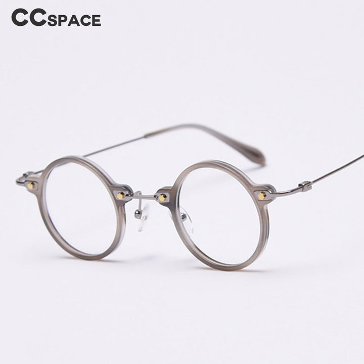 CCspace Unisex Full Rim Roud Acetate Frame Eyeglasses 49811 Full Rim CCspace