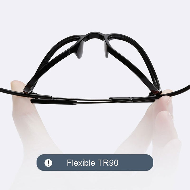 Hotony Unisex Full Rim Round TR 90 Resin Frame Eyeglasses 60152 Full Rim Hotony