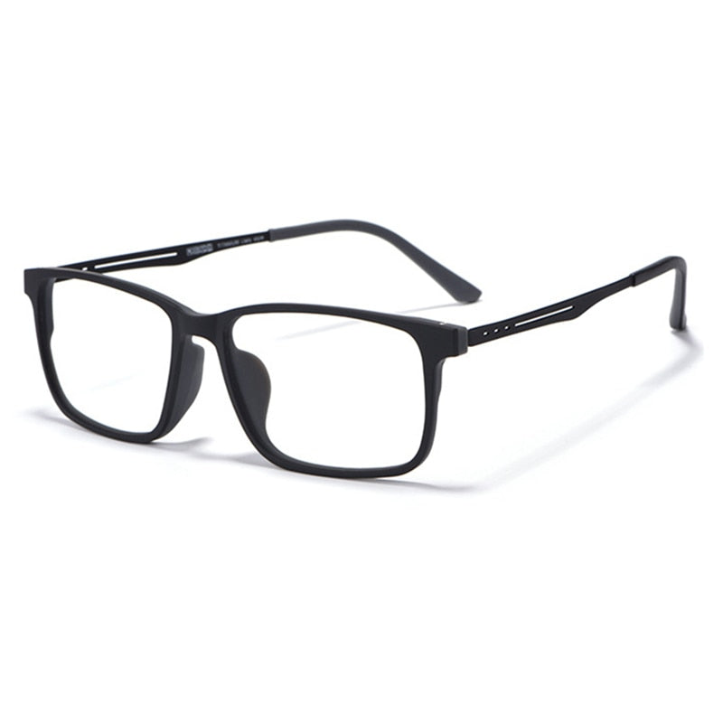 Hotony Unisex Full Rim TR 90 Square Frame Titanium Temple Eyeglasses 8838 Full Rim Hotony gray