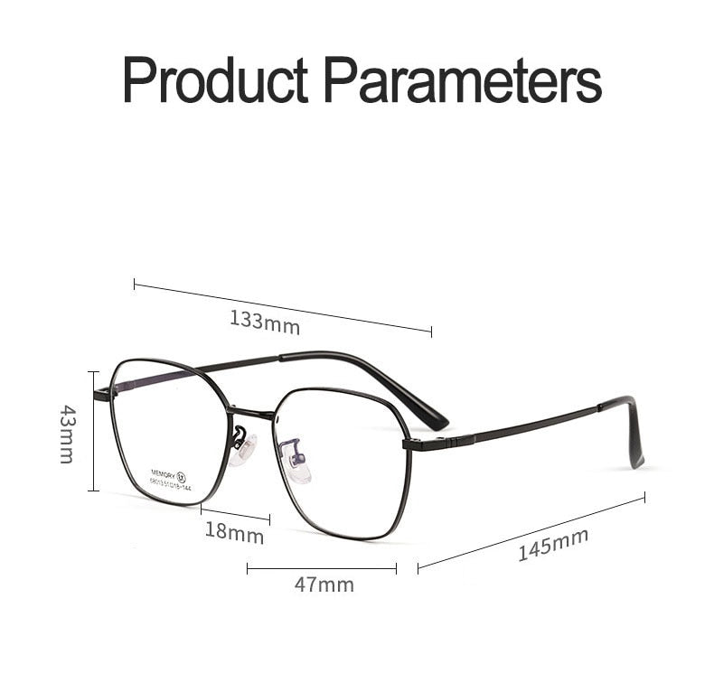 Hotochki Unisex Full Rim Polygon Memory Alloy Frame Eyeglasses 68013 Full Rim Hotochki