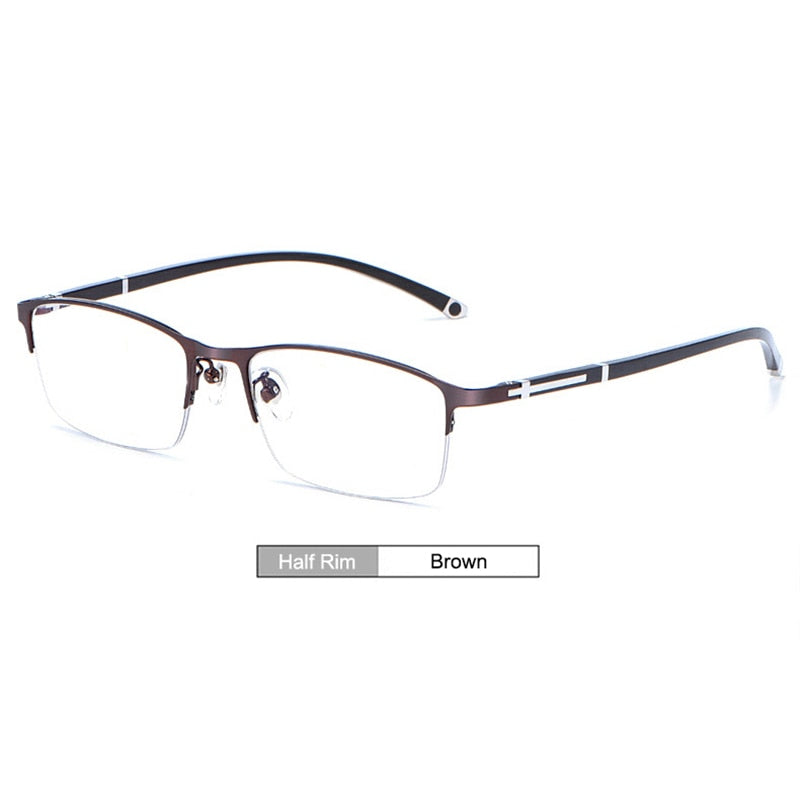 Hotochki Unisex Full/Semi Rim Alloy Frame Eyeglasses P9211 Semi Rim Hotochki HalfRim0Brown