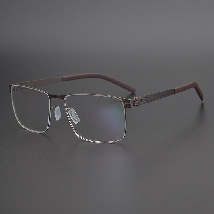 Gatenac Unisex Full Rim Square Titanium Alloy Screwless Frame Eyeglasses Gxyj655 Full Rim Gatenac 1