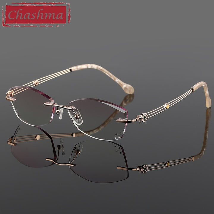 Chashma Women's Rimless Oval Titanium Eyeglasses 52008 Rimless Chashma Default Title