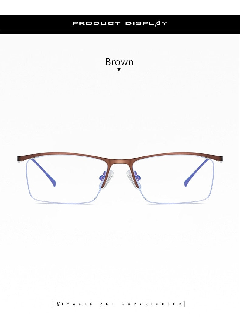 Yimaruili Men's Semi Rim Alloy Frame Eyeglasses 5910 Semi Rim Yimaruili Eyeglasses