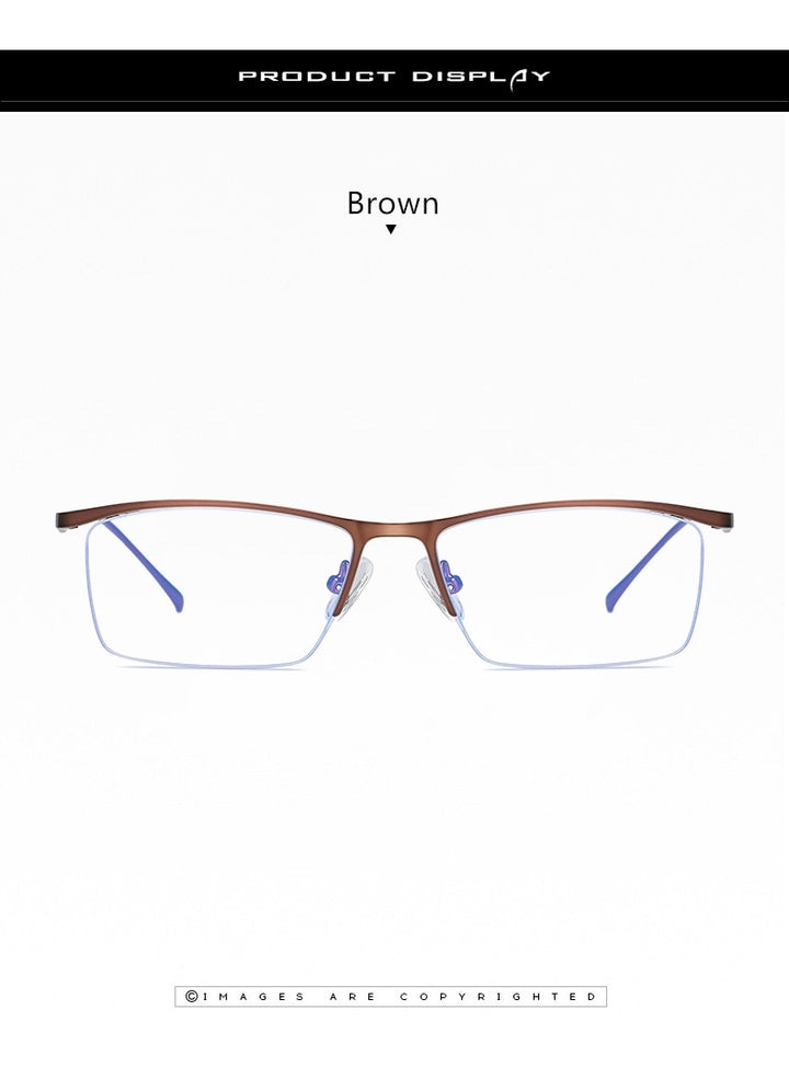 Yimaruili Men's Semi Rim Alloy Frame Eyeglasses 5910 Semi Rim Yimaruili Eyeglasses