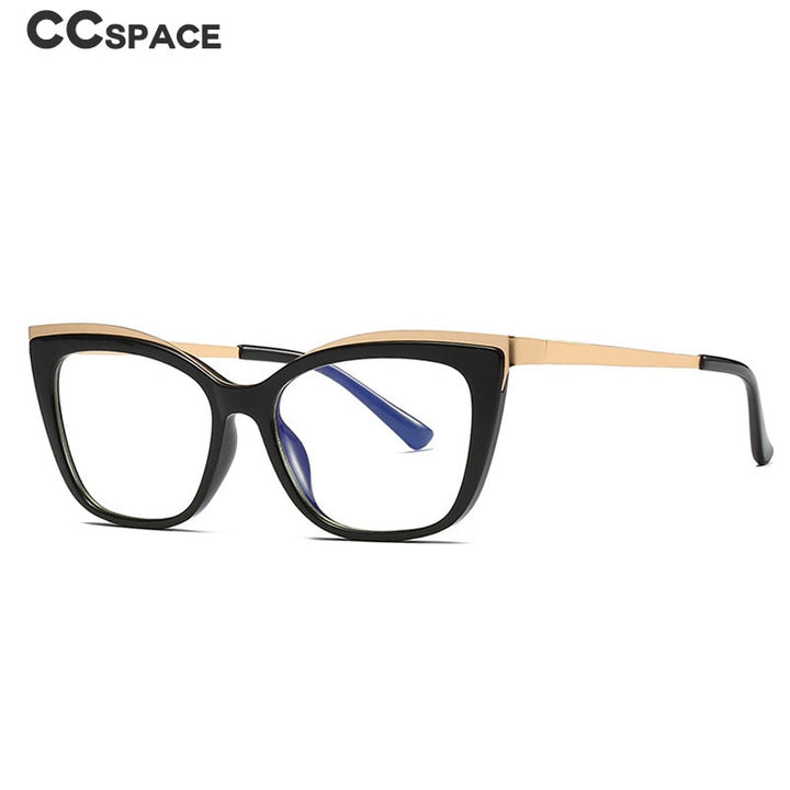 CCspace Women's Full Rim Square Cat Eye Tr 90 Titanium Frame Eyeglasses 49537 Full Rim CCspace