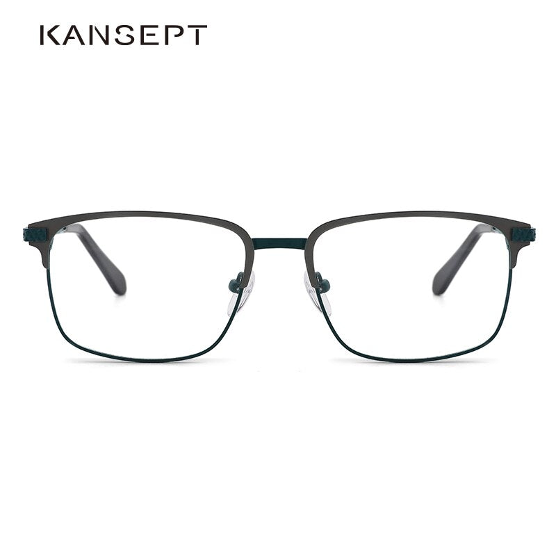 Kansept Men's Full Rim Square Stainless Steel Alloy Frame Eyeglasses Tm004 Full Rim Kansept