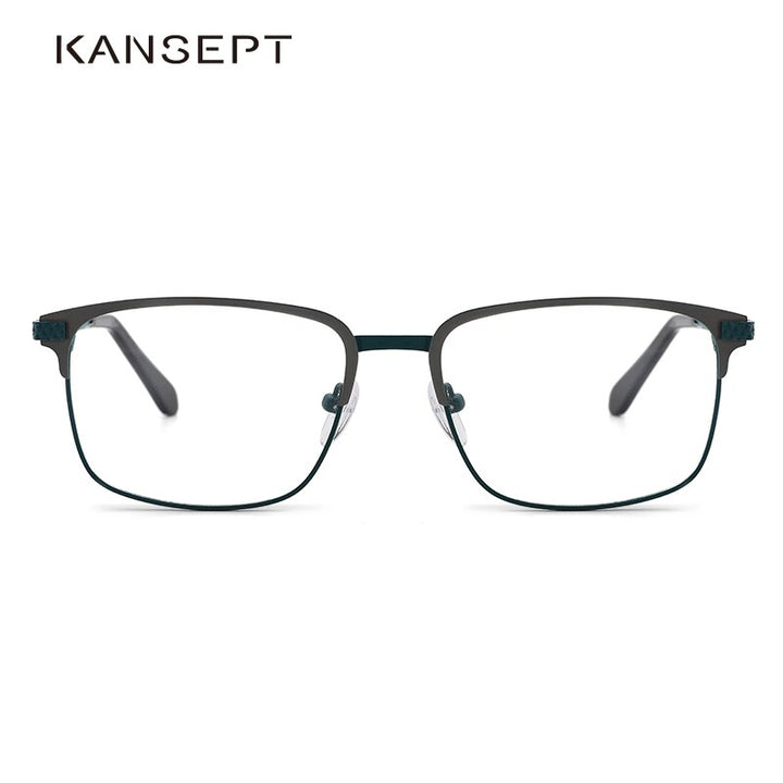 Kansept Men's Full Rim Square Stainless Steel Alloy Frame Eyeglasses Tm004 Full Rim Kansept