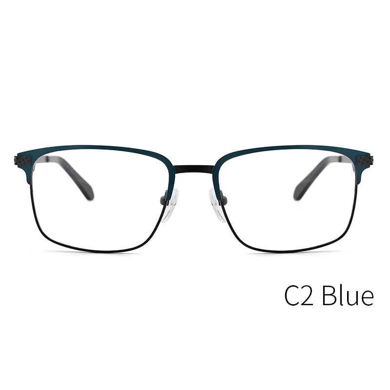 Kansept Men's Full Rim Square Stainless Steel Alloy Frame Eyeglasses Tm004 Full Rim Kansept TM004C2