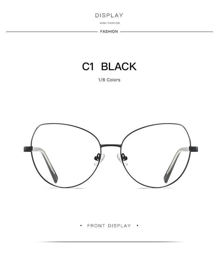 Hotochki Women's Full Rim Cat Eye Alloy Frame Eyeglasses 3001 Full Rim Hotochki
