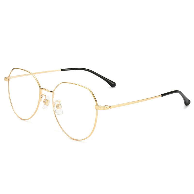 Handoer Unisex Full Rim Oval Round Titanium Eyeglasses 89180 Full Rim Handoer Gold
