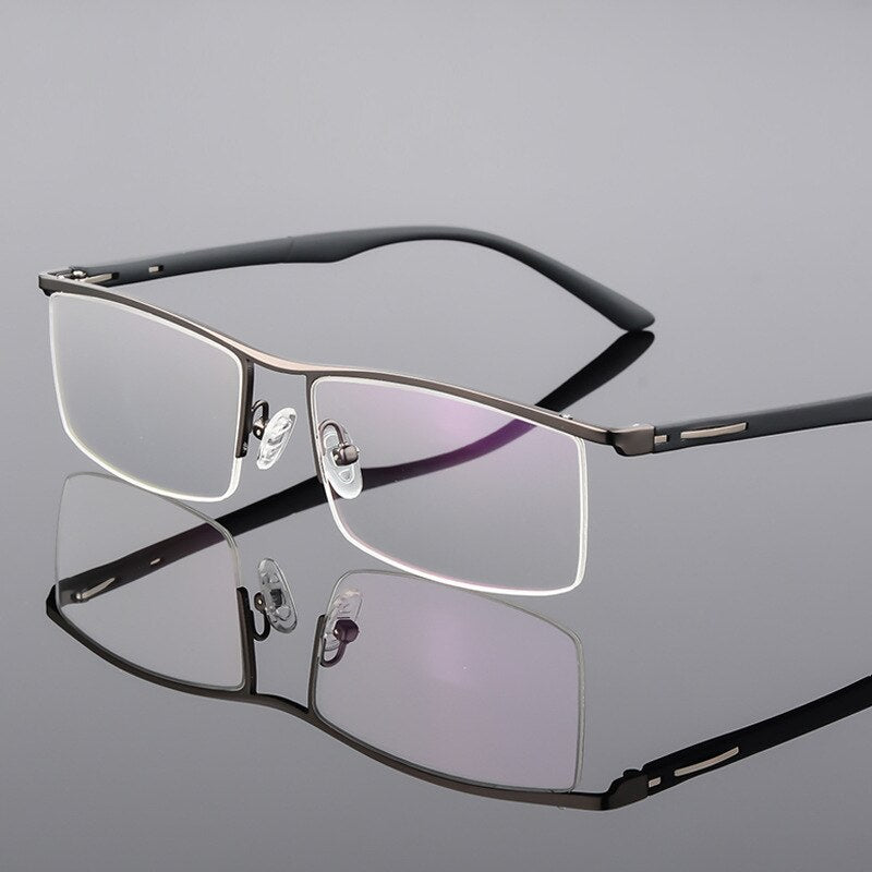 Reven Jate Unisex Semi Rim Square Tr 90 Alloy Eyeglasses P8831 Semi Rim Reven Jate