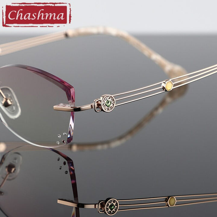 Chashma Women's Rimless Oval Titanium Eyeglasses 52008 Rimless Chashma