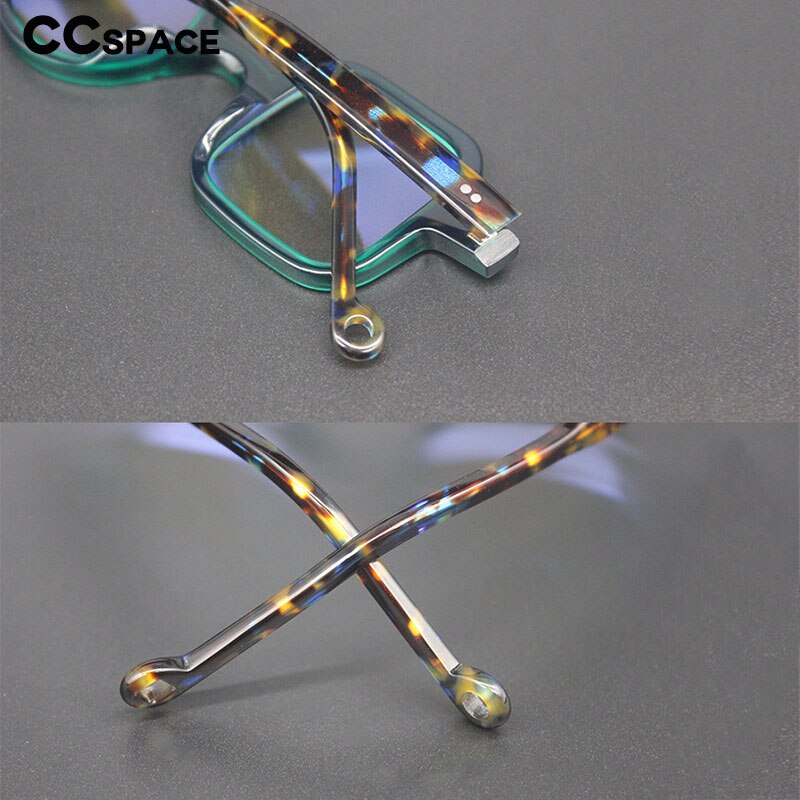 CCspace Unisex Full Rim Round/ Square Acetate Frame Eyeglasses 49307 Full Rim CCspace