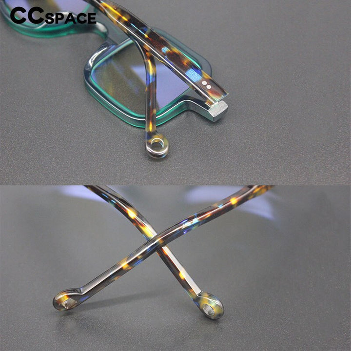 CCspace Unisex Full Rim Round/ Square Acetate Frame Eyeglasses 49307 Full Rim CCspace