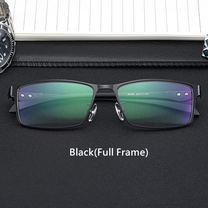 Yimaruili Men's Semi Or Full Rim Alloy Frame Eyeglasses 66071/66085 Full Rim Yimaruili Eyeglasses Black(Full Frame)