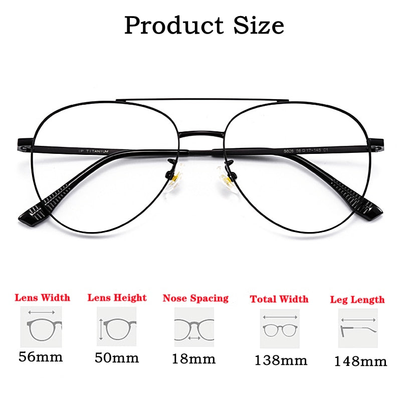 Yimaruili Unisex Full RIm Double Bridge β Titanium Frame Eyeglasses 8826 Full Rim Yimaruili Eyeglasses