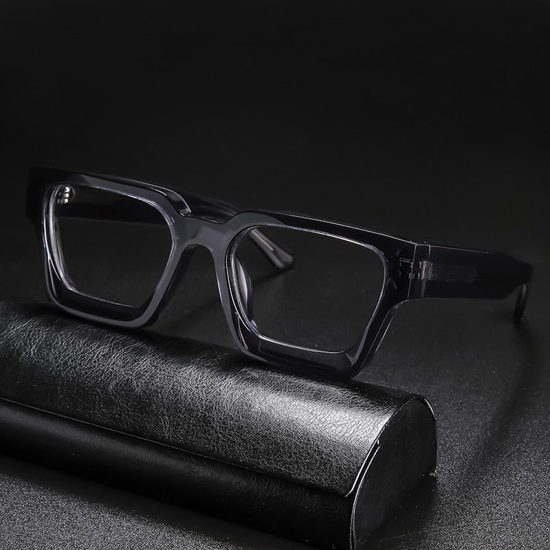 Gatenac Unisex Full Rim Square Acetate Frame Eyeglasses Gxyj724 Full Rim Gatenac Gray