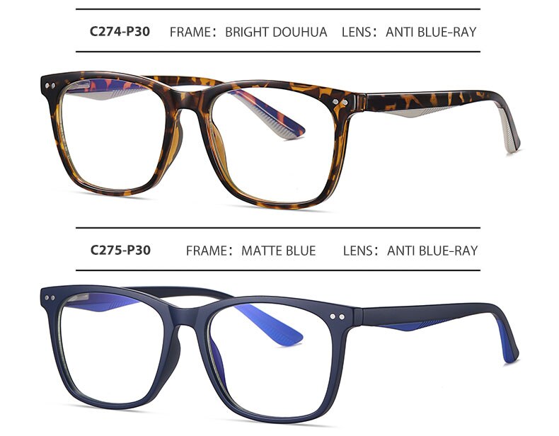 Hotochki Men's Full Rim Acetate Frame Anti Blue Light Lens Eyeglasses 2322 Full Rim Hotochki