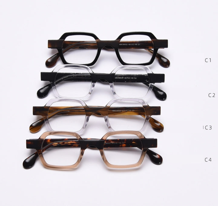 CCspace Unisex Full Rim Polygon Acetate Frame Eyeglasses 49804 Full Rim CCspace