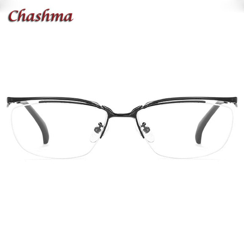 Chashma Ochki Men's Semi Rim Square Titanium Eyeglasses 015 Semi Rim Chashma Ochki