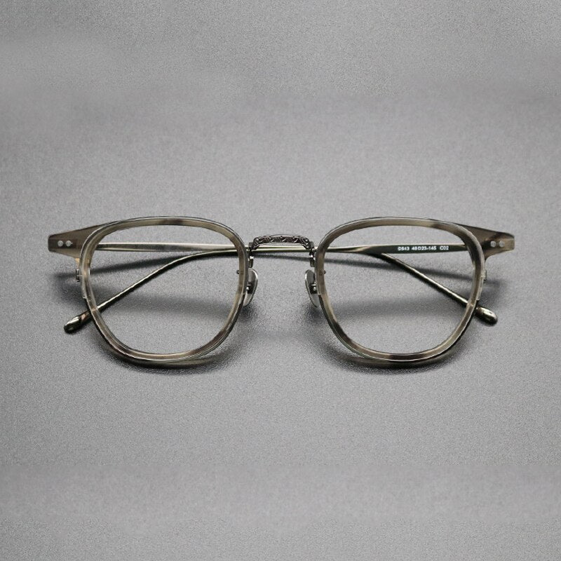 Gatenac Unisex Full Rim Square Titanium Acetate Frame Eyeglasses Gxyj473 Full Rim Gatenac 2