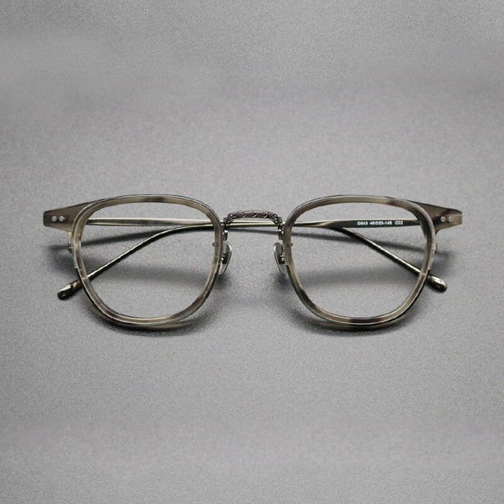 Gatenac Unisex Full Rim Square Titanium Acetate Frame Eyeglasses Gxyj473 Full Rim Gatenac 2