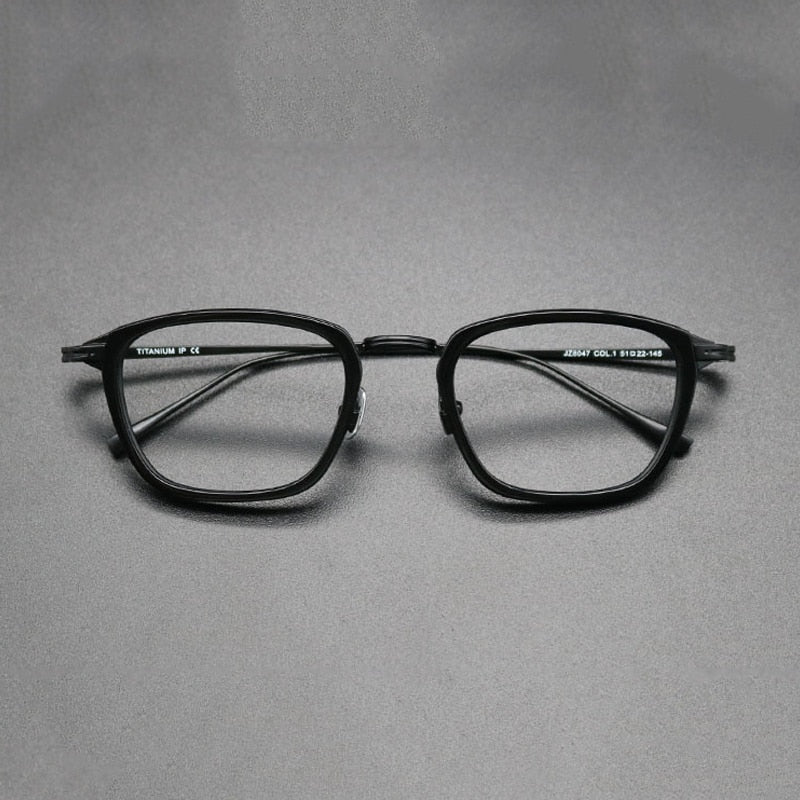 Gatenac Unisex Full Rim Square Acetate Titanium Frame Eyeglasses Gxyj548 Full Rim Gatenac 5