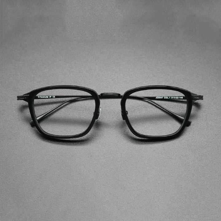 Gatenac Unisex Full Rim Square Acetate Titanium Frame Eyeglasses Gxyj548 Full Rim Gatenac 5