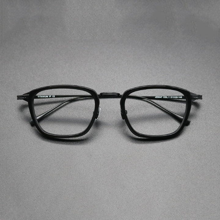 Gatenac Unisex Full Rim Square Acetate Titanium Frame Eyeglasses Gxyj548 Full Rim Gatenac 5  
