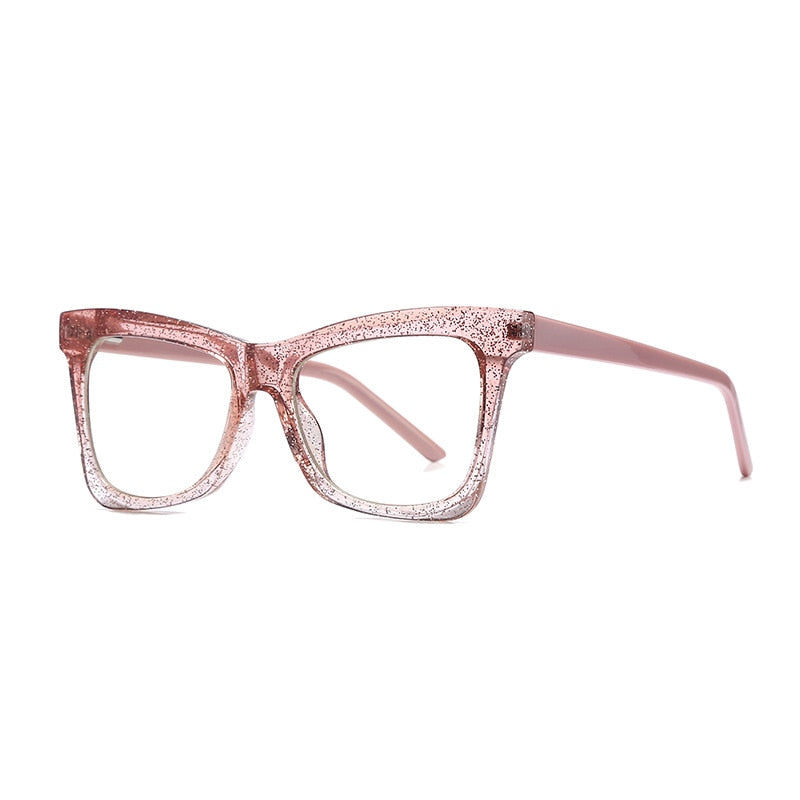 CCspace Unisex Full Rim Square Cat Eye Tr 90 Titanium Frame Eyeglasses 49547 Full Rim CCspace C4Pink