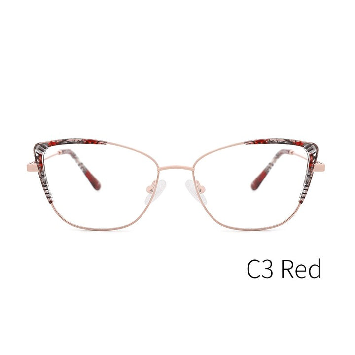 Kansept Women's Full Rim Cat Eye Stainless Steel Frame Eyeglasses Ms8124 Full Rim Kansept MS8124C3