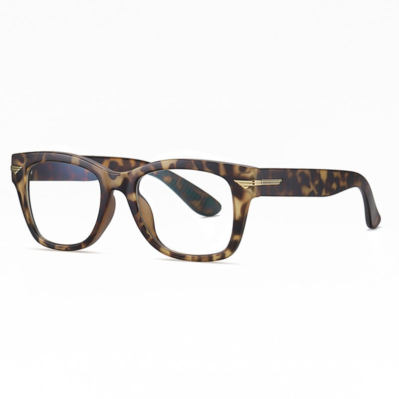 Hotochki Unisex Full Rim Plastic Frame Eyeglasses Tr3393 Full Rim Hotochki Matte Leopard C177