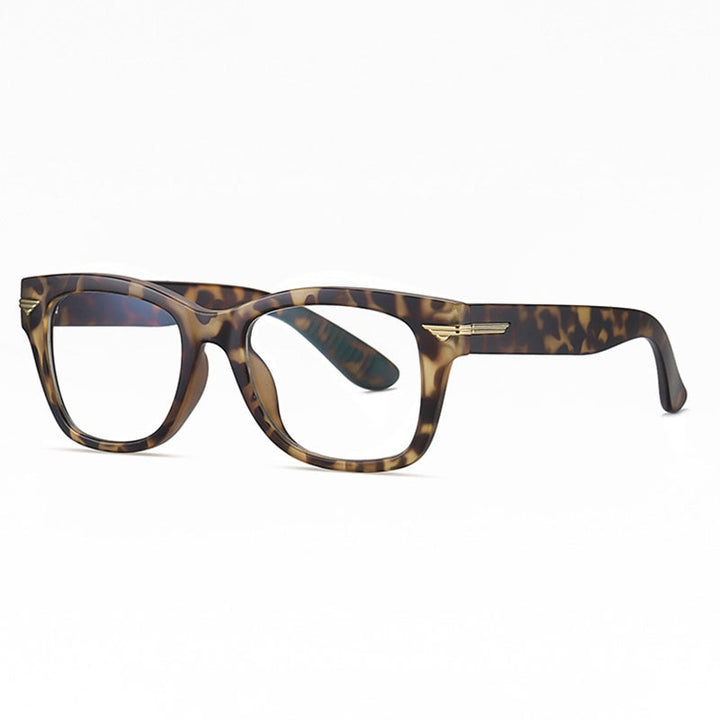 Hotochki Unisex Full Rim Plastic Frame Eyeglasses Tr3393 Full Rim Hotochki Matte Leopard C177