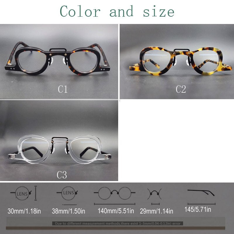 Yujo Unisex Full Rim Oval Acetate Eyeglasses Y014 Full Rim Yujo