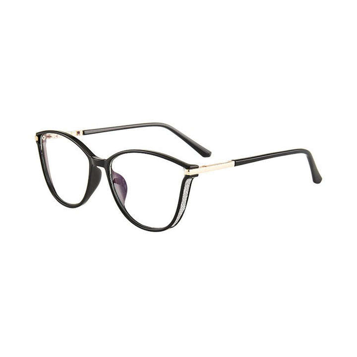 Hotony Women's Full Rim TR 90 Resin Cat Eye Frame Eyeglasses 7041 Full Rim Hotony black