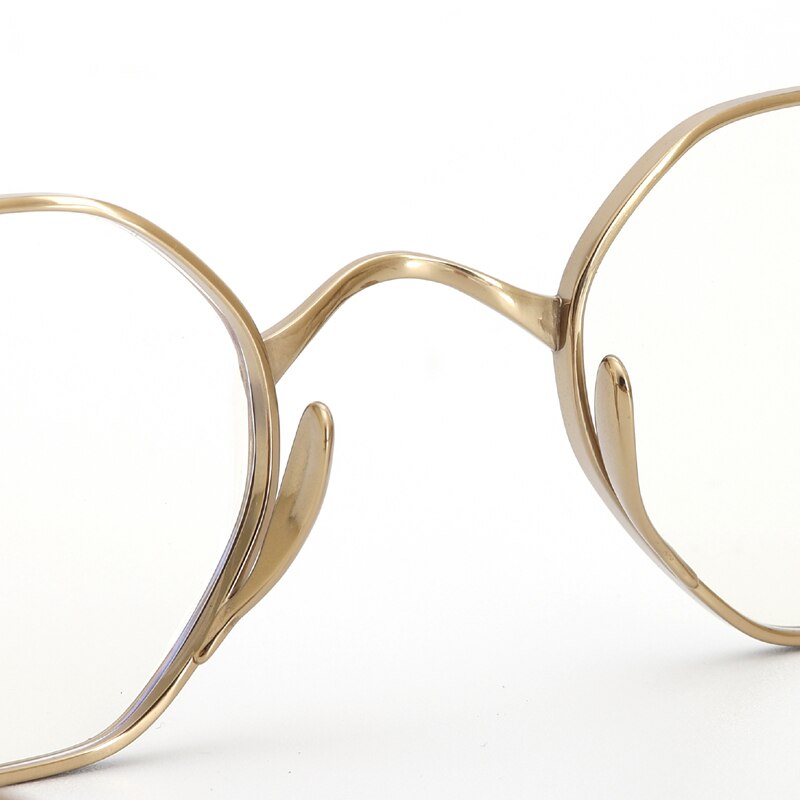 Muzz Unisex Full Rim Polygon Round Titanium Frame Eyeglasses 152 Full Rim Muzz