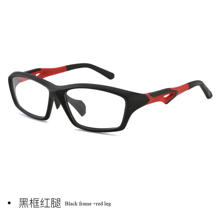 Bclear Men's Full Rim TR90 Square Sport Eyeglasses Zt9233 Full Rim Bclear black red
