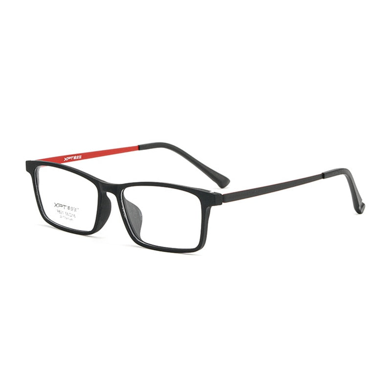 Hotony Unisex Full Rim Rectangle TR 90 Resin B Titanium Frame Eyeglasses 9821 Full Rim Hotony Red
