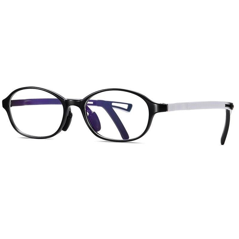 Reven Jate Unisex Children's Full Rim Oval Tr 90 Silicone Eyeglasses 5110 Full Rim Reven Jate shiny black