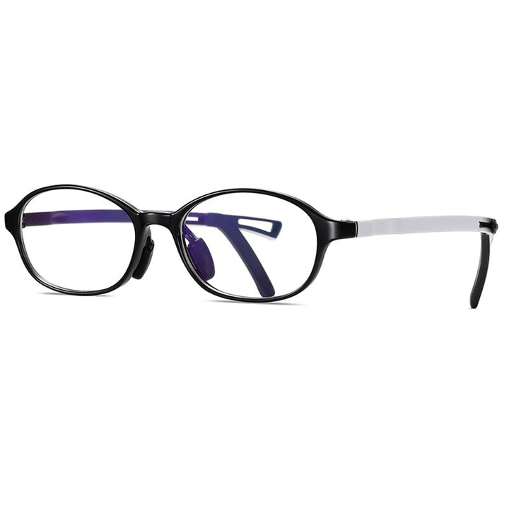 Reven Jate Unisex Children's Full Rim Oval Tr 90 Silicone Eyeglasses 5110 Full Rim Reven Jate shiny black