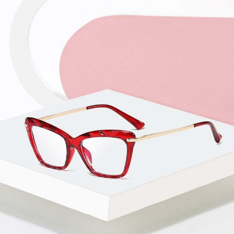 Hotony Women's Full Rim Cat Eye Acetate Frame Eyeglasses 97533 Full Rim Hotony