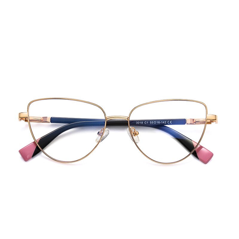 Hotochki Women's Full Rim Cat Eye Alloy Frame Eyeglasses 3018 Full Rim Hotochki C1