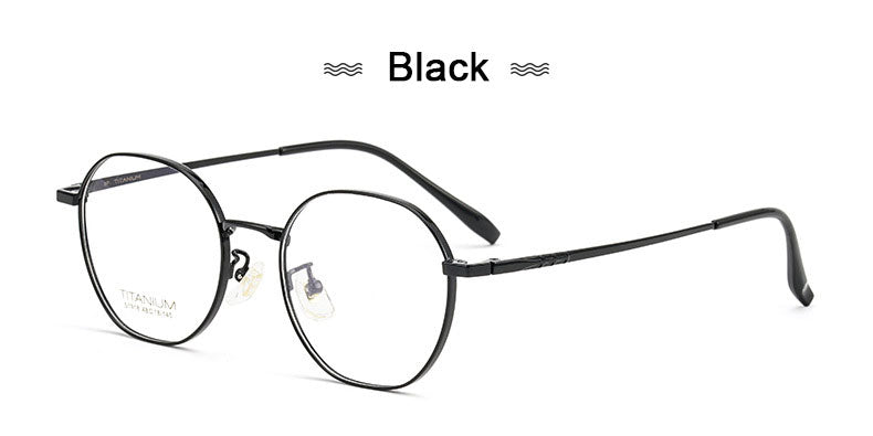 Hotony Women's Full Rim Round Titanium Frame Eyeglasses S1918 Full Rim Hotony