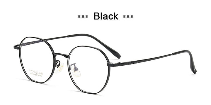 Hotony Women's Full Rim Round Titanium Frame Eyeglasses S1918 Full Rim Hotony