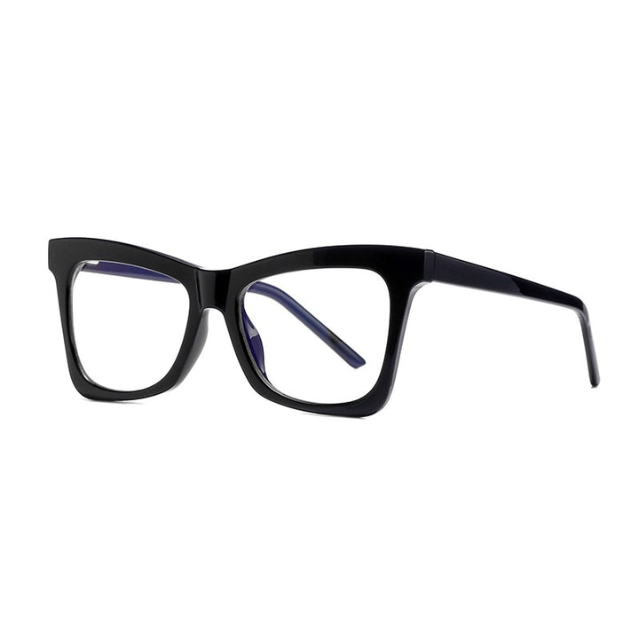 CCspace Unisex Full Rim Square Cat Eye Tr 90 Titanium Frame Eyeglasses 49547 Full Rim CCspace C1Black
